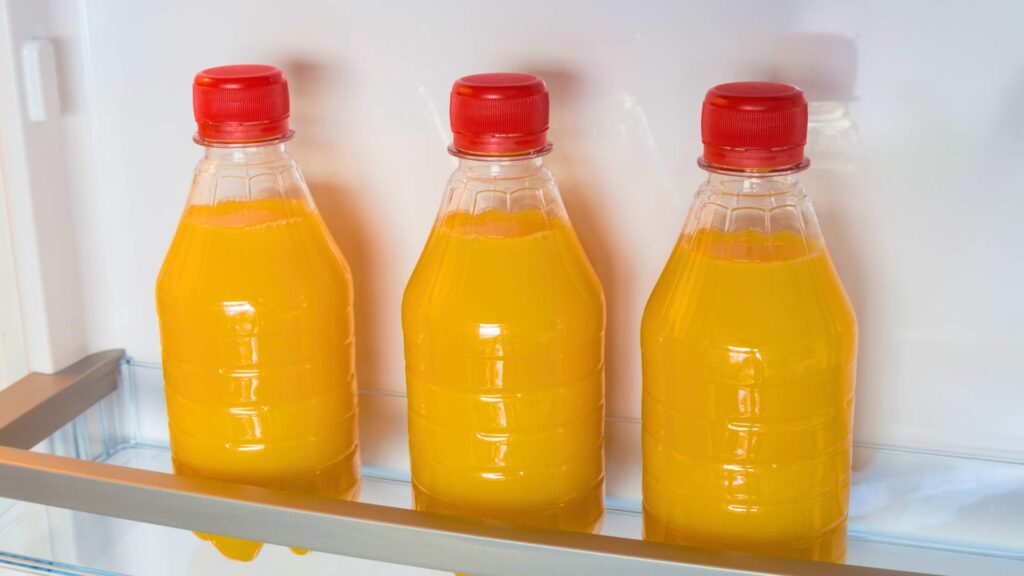 How long can orange juice be stored?