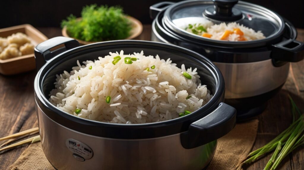 cooking rice in rice cooker